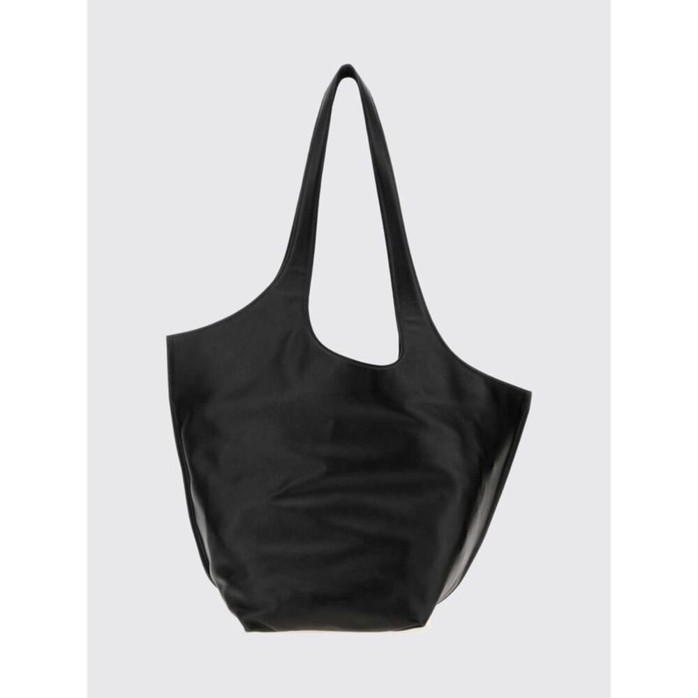 The Attico La Scoop Shoulder Bag In Smooth Leather With Double Handle
